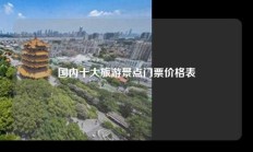 国内十大旅游景点门票价格表
