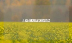 北京3日游玩攻略路线