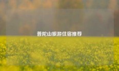 普陀山旅游住宿推荐