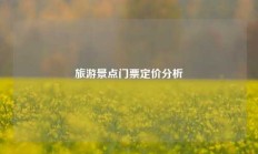 旅游景点门票定价分析