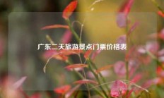 广东二天旅游景点门票价格表