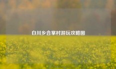 白川乡合掌村游玩攻略图