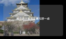 推荐西宁旅游住哪儿好一点