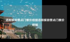 洛阳旅游景点门票价格图洛阳旅游景点门票价格图