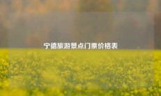 宁德旅游景点门票价格表
