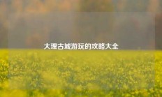 大理古城游玩的攻略大全