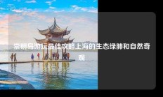 崇明岛游玩最佳攻略上海的生态绿肺和自然奇观