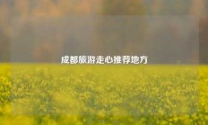 成都旅游走心推荐地方