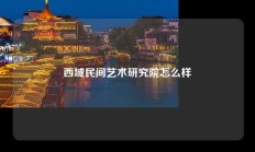 西域民间艺术研究院怎么样