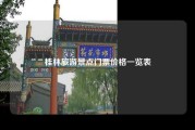 桂林旅游景点门票价格一览表
