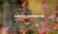 海南旅游景点推荐宣传文案