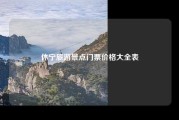 休宁旅游景点门票价格大全表