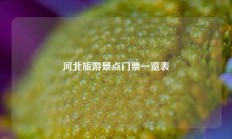 河北旅游景点门票一览表