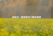 桂林五一旅游景点门票价格表