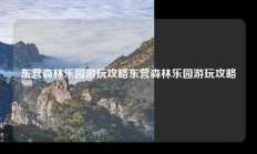 东营森林乐园游玩攻略东营森林乐园游玩攻略