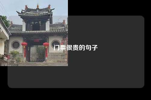 门票很贵的句子