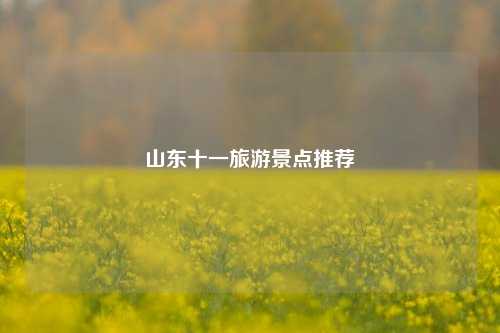 山东十一旅游景点推荐