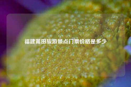 福建莆田旅游景点门票价格是多少