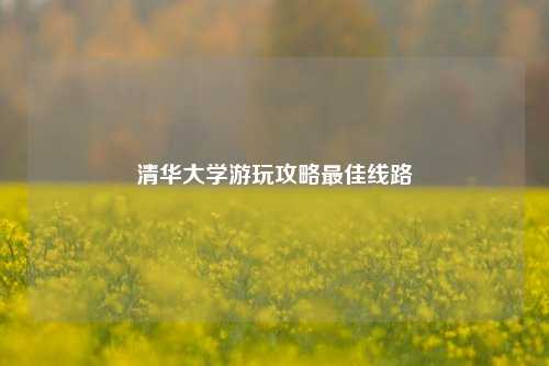 清华大学游玩攻略最佳线路