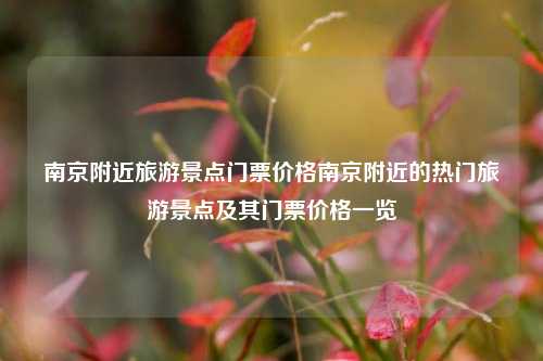 南京附近旅游景点门票价格南京附近的热门旅游景点及其门票价格一览