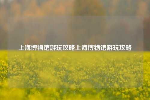 上海博物馆游玩攻略上海博物馆游玩攻略