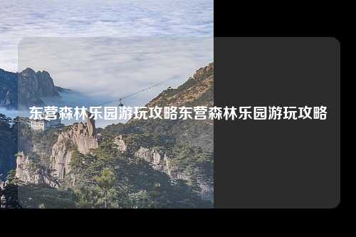 东营森林乐园游玩攻略东营森林乐园游玩攻略